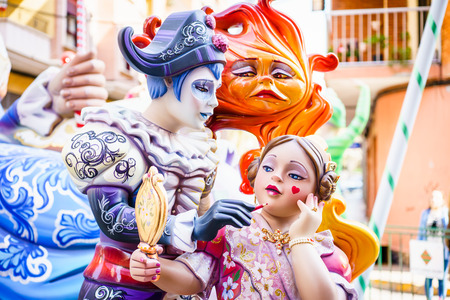 ALZIRA,SPAIN - MARCH 17: Las Fallas,papermache models are constructed then burnt in the traditional...