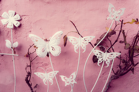 View on white decorative elementsの写真素材