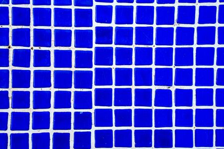 Close-up of bright blue ceramic wallの写真素材