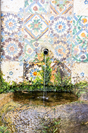 fountain in Palace da Pena. Sintra, Lisbon. Portugal.のeditorial素材