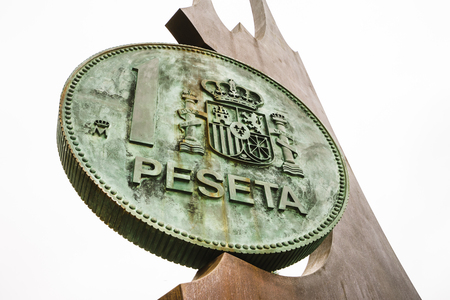 FUENGIROLA,SPAIN - 1 MAY 2016: Close-up of Peseta statue in daylightのeditorial素材