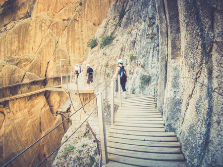 Caminito del Rey (King's Little Path) in Malaga, Spainの写真素材