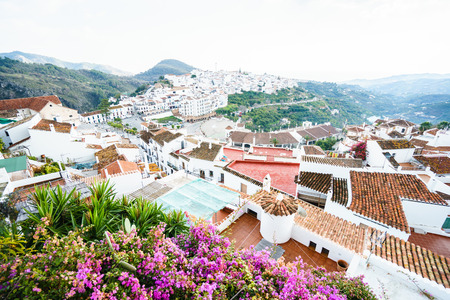 Typical white town in Andalusia, Spainの写真素材