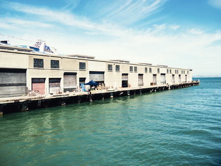 SAN FRANCISCO, USA - SEPTEMBER 15: Pier 33 on September 15, 2015 in San Francisco, California, United States. San Francisco was founded on June 29, 1776.のeditorial素材