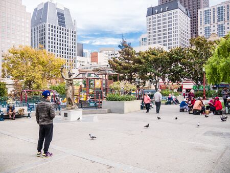 SAN FRANCISCO, USA - SEPTEMBER 15: Chinatown street on September 15, 2015 in San Francisco,...