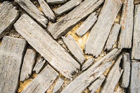 Top view of old wooden logsの写真素材
