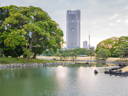 Hama Rikyu in Tokyo, Japanの写真素材