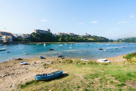 CANTABRIA,SPAIN - 31 AUGUST,2016:View of different boats floating in bayのeditorial素材