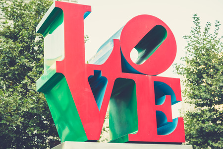 Philadelphia, Pennsylvania, USA - 16 October, 2016: Love Park, officially known as John F. Kennedy Plaza, is a plaza located in Center City.のeditorial素材
