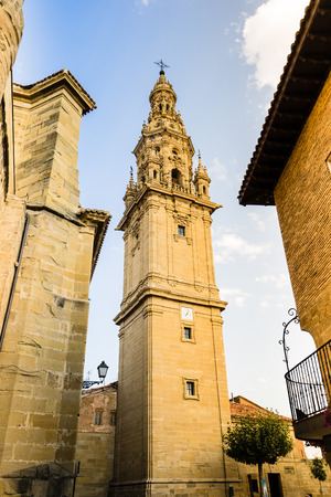 Santo Domingo de la Calzada, La Rioja, Spain - 09.12.2016: Cathedral in the Mayor Streetのeditorial素材