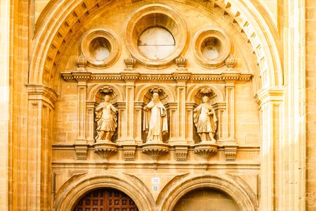 Santo Domingo de la Calzada, La Rioja, Spain - 09.12.2016: Ancient stone bas-relief in old cathedral.のeditorial素材