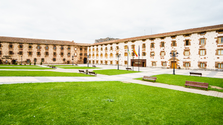 Ezcaray, La Rioja, Spain - 25.09.2016  View of old city hall building. The town is situated at the base of the San Lorenzo peak and is 13 km from the Valdezcaray ski area.のeditorial素材