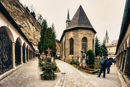SALZBURG,AUSTRIA - 12 MARCH 2016: Festungskirche mit Kaplanei zum heiligen Georg/Hohensalzburgのeditorial素材