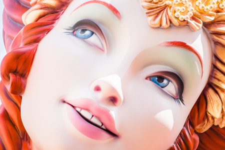 ALZIRA,SPAIN - MARCH 16: Las Fallas,papermache models are constructed then burnt in the traditional celebration in praise of St Joseph on March 16,2017 in Alzira,Valencia,Spain.のeditorial素材