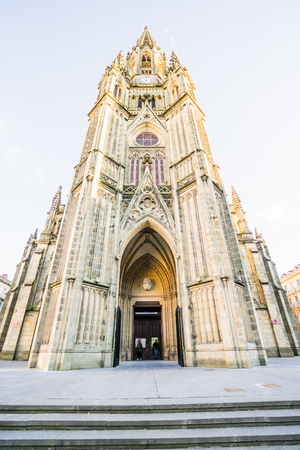 SAN SEBASTIAN, SPAIN - MARCH 01, 2017: Facade of Basilica of Santa Maria del Coroのeditorial素材