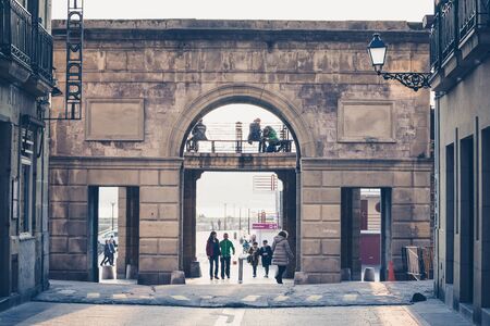 SAN SEBASTIAN, SPAIN - FEBRUARY 22, 2017: typical street in the old townのeditorial素材