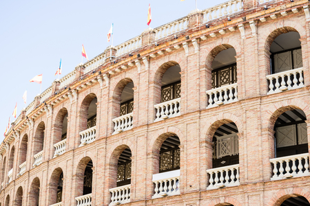 VALENCIA, SPAIN - MARCH 15, 2017: Bull fighting arena in Valencia. The stadium was built in 1841.のeditorial素材