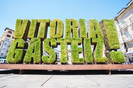 ALAVA,SPAIN - 24 AUGUST,2016: Vitoria Gasteiz green hedge on famous Alava square in Spain.のeditorial素材