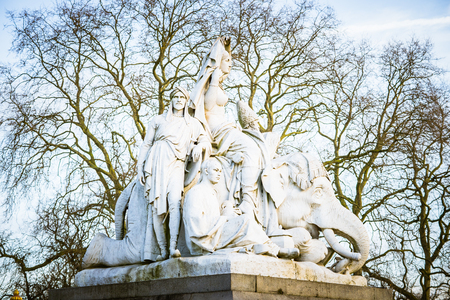 LONDON, UK - 20 FEBRUARY, 2017: The Albert Memorial is situated in Kensington Gardens. It was commissioned by Queen Victoria in memory of her beloved husband, Prince Albert.のeditorial素材