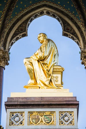 LONDON, UK - 20 FEBRUARY, 2017: The Albert Memorial is situated in Kensington Gardens. It was commissioned by Queen Victoria in memory of her beloved husband, Prince Albert.のeditorial素材
