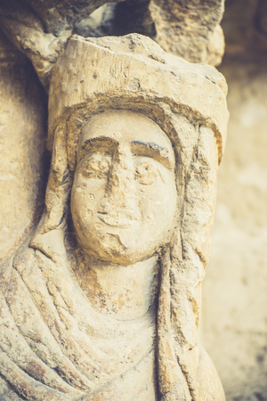 detail of romanesque churchの写真素材
