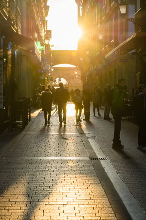 SAN SEBASTIAN, SPAIN - FEBRUARY 22, 2017: typical street in the old townのeditorial素材