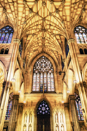 St. Patrick's Cathedral, New York, USA - 22 October, 2016:It  is a decorated Neo-Gothic-style Roman Catholic cathedral in 5th Avenueのeditorial素材