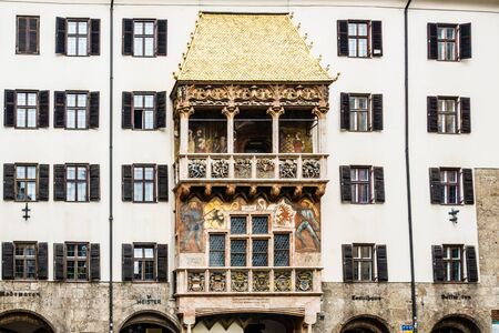 INNSBRUCK, AUSTRIA - MARCH 07: Typical street on March 07, 2016 in Innsbruck, Austria.It is the capital city of Tyrol in western Austria.のeditorial素材