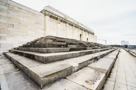ZEPPELIN FIELD, NUREMBERG - 5 MARCH 2016:View on Zeppelin Field stadium with stone benches and stepsのeditorial素材