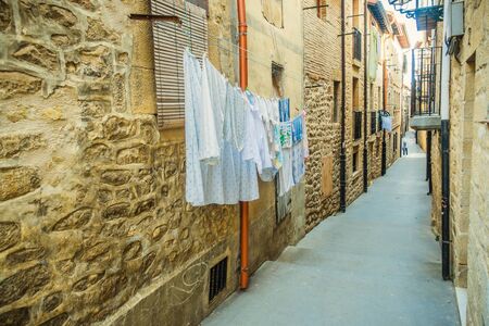 Street in Laguardia town, Basque Country, Spainの写真素材
