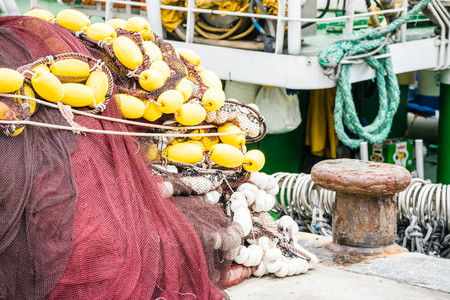 fishing nets in Basque Country, Spainの写真素材