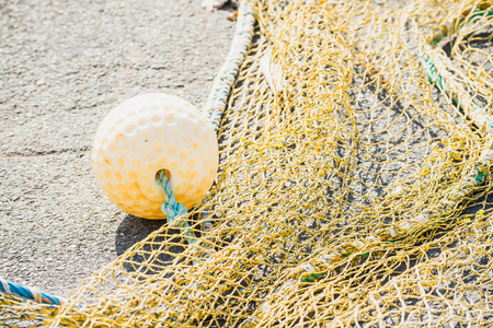 Nets lying in messの写真素材