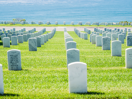 SAN DIEGO, USA - SEPTEMBER 19: Fort Rosecrans Cemetery on September 19, 2015 in California, United...