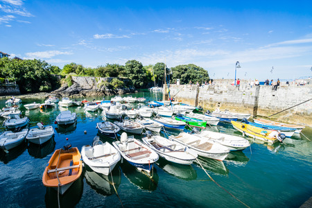 MUNDACA, SPAIN - 12 AUGUST,2017: this town is located in the coast at the mouth of the Urdaibai Ria in the Bay of Biscayのeditorial素材