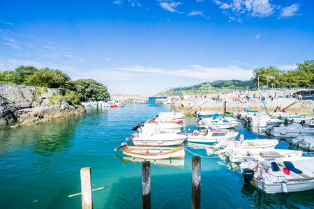 MUNDACA, SPAIN - 12 AUGUST,2017: this town is located in the coast at the mouth of the Urdaibai Ria in the Bay of Biscayのeditorial素材