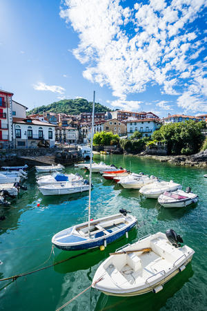 MUNDACA, SPAIN - 12 AUGUST,2017: this town is located in the coast at the mouth of the Urdaibai Ria in the Bay of Biscayのeditorial素材
