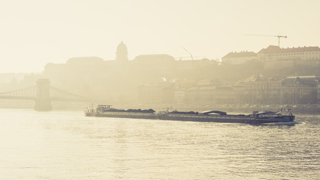 BUDAPEST, HUNGARY - DECEMBER 19, 2017: Panoramic view. It is the capital of Hungary, and one of the largest cities in the European Union.のeditorial素材