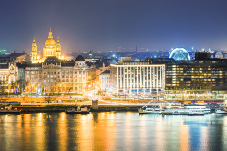 BUDAPEST, HUNGARY - DECEMBER 18, 2017: Panoramic view. It is the capital of Hungary, and one of the largest cities in the European Union.のeditorial素材