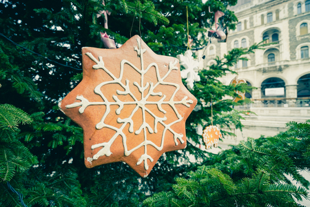 Christmas ornaments in Budapest, Hungaryの写真素材