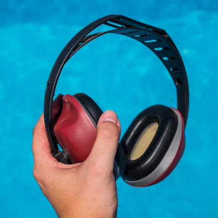 ear muff to protect workers' earsの写真素材