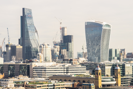 LONDON, UK - 17 FEBRUARY, 2017: City of London business areaのeditorial素材