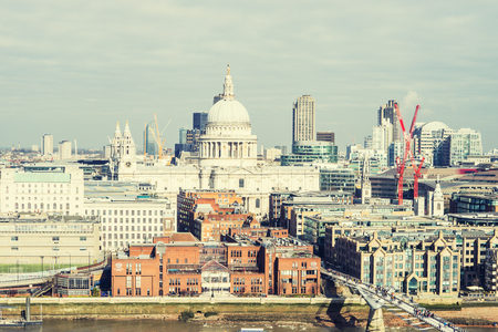 LONDON, UK - 17 FEBRUARY, 2017: St Paul's Cathedral is an Anglican cathedral, the seat of the Bishop of London and the mother church of the Diocese of Londonのeditorial素材
