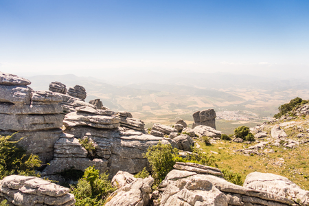Torcal in Antequera, Malaga, Spainの写真素材