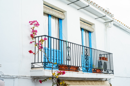 Typical white town in Andalusia, Spainの写真素材