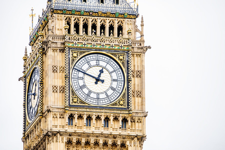 LONDON, UK - 19 FEBRUARY, 2017: The Elizabeth Tower, housing the clock and bell known as Big Ben.