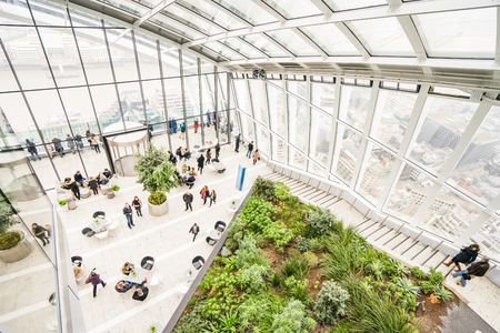 LONDON, UK - 18 FEBRUARY, 2017: The Sky Garden at 20 Fenchurch Street is a unique public space designed by Rafael Vinoly Architectsのeditorial素材