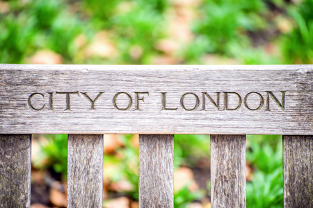 LONDON, UK - 18 FEBRUARY, 2017: City of London sign. It forms one of the 33 local authority districts of Greater Londonのeditorial素材