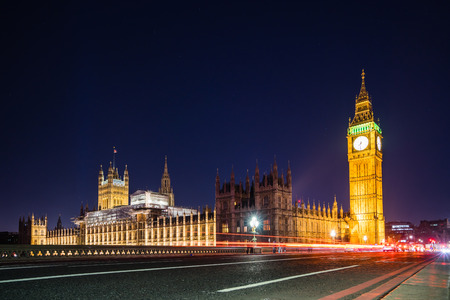 LONDON, UK - 18 FEBRUARY, 2017: Houses of Parliament at Westminster Palace seen from Westminster...