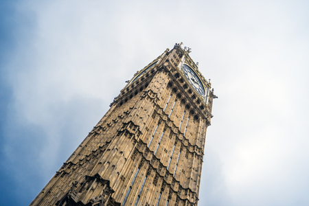 LONDON, UK - 15 FEBRUARY, 2017: The Elizabeth Tower, housing the clock and bell known as Big Ben.のeditorial素材