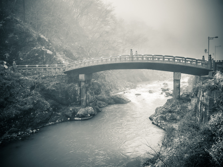 Shinkyo Bridge in Nikko, Tochigi, Japanの写真素材